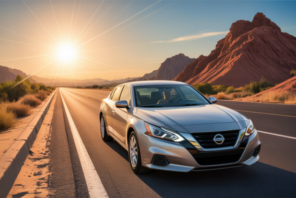 The nissan altima in the deadly arizona desert, parked on the freeway